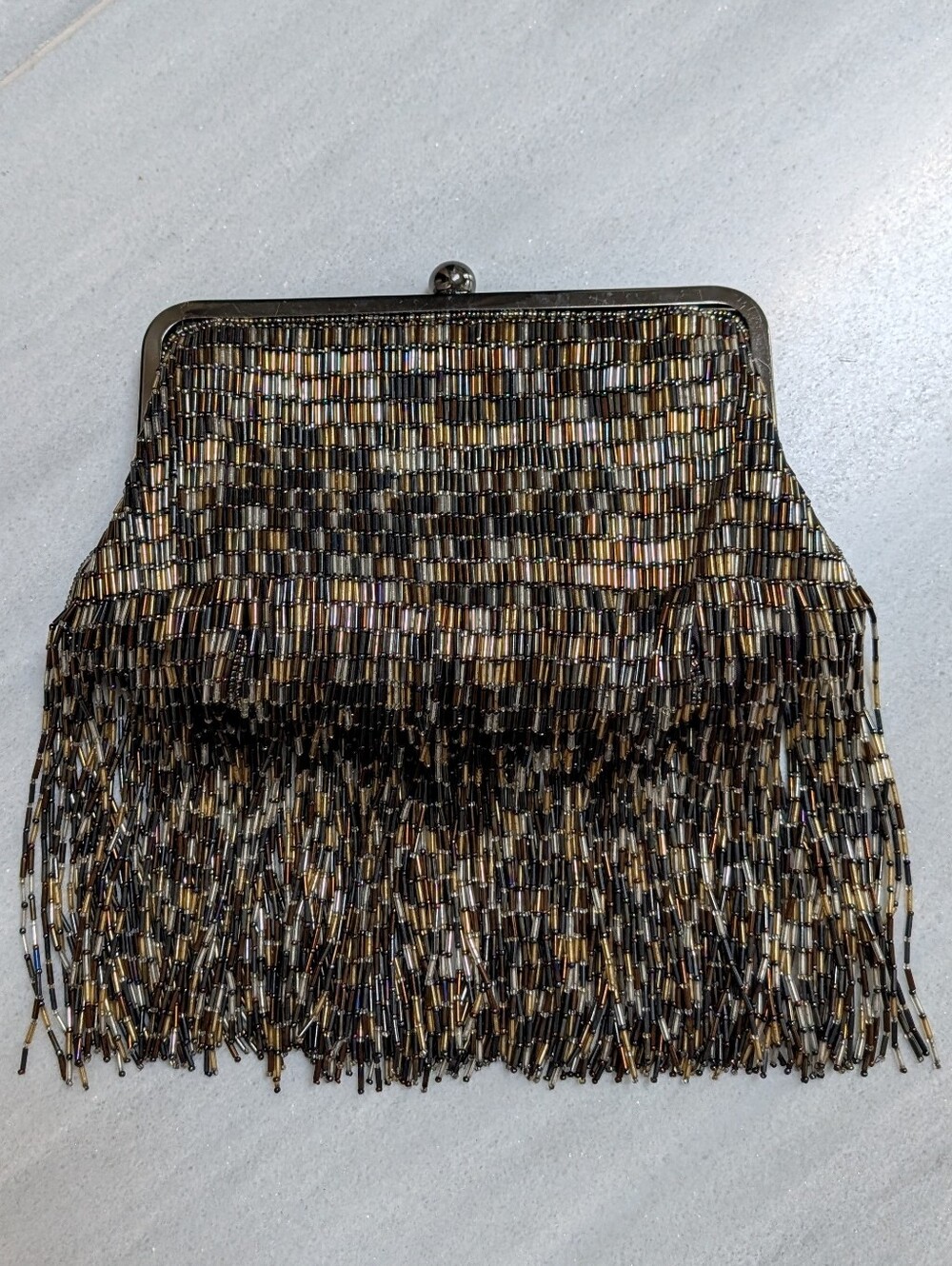 gorgeous INGE CHRISTOPHER beaded fringe evening bag convertible clutch